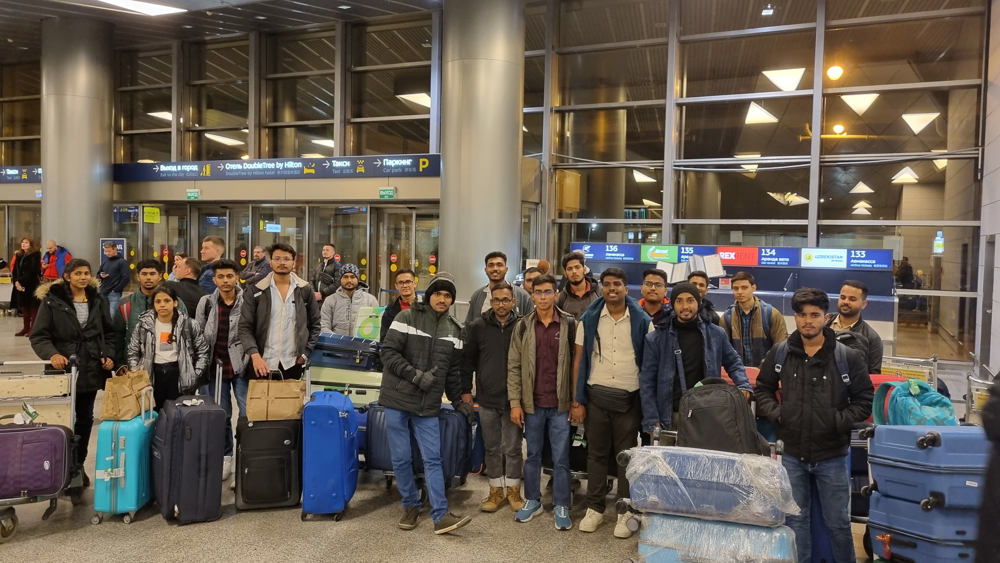 Students ready to departure